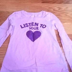 Purple printed long sleeve shirt